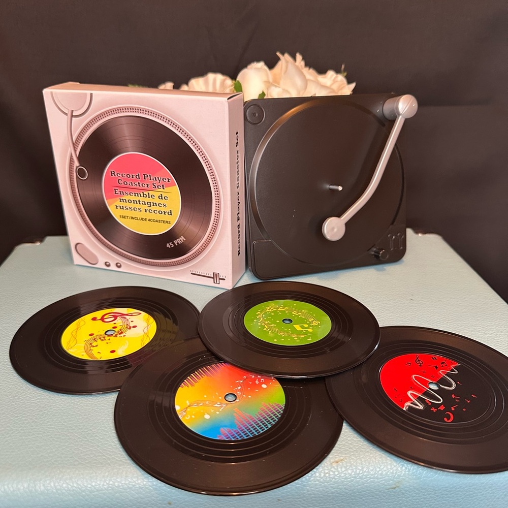 Record Player Coaster Set